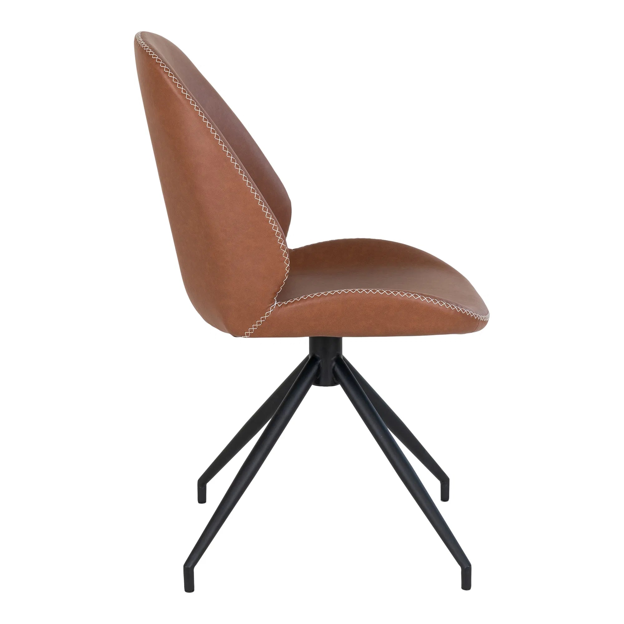 Set of 2 - Designer Lisbon Chair in Faux Leather with Swivel Function