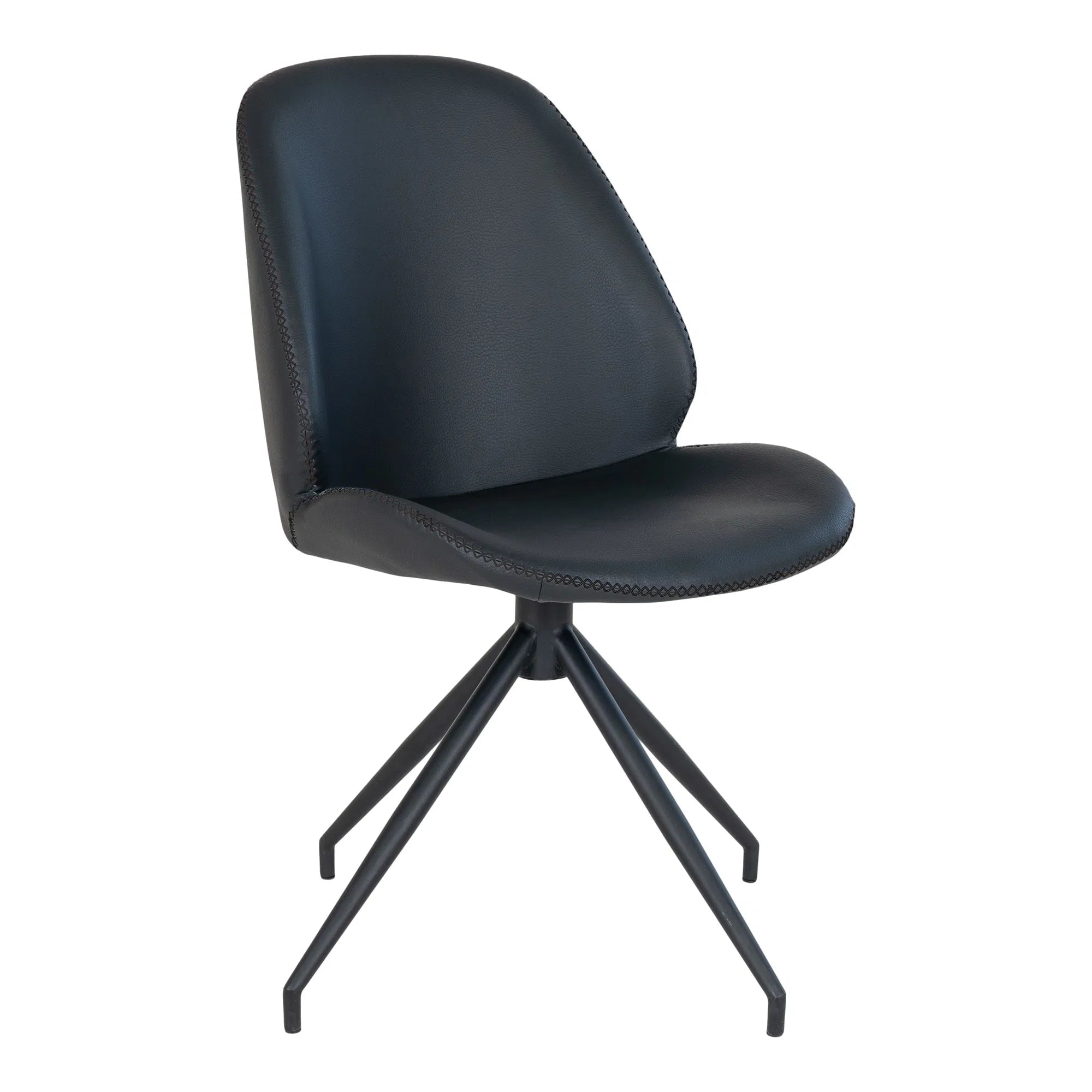 Set of 2 - Designer Lisbon Chair in Faux Leather with Swivel Function