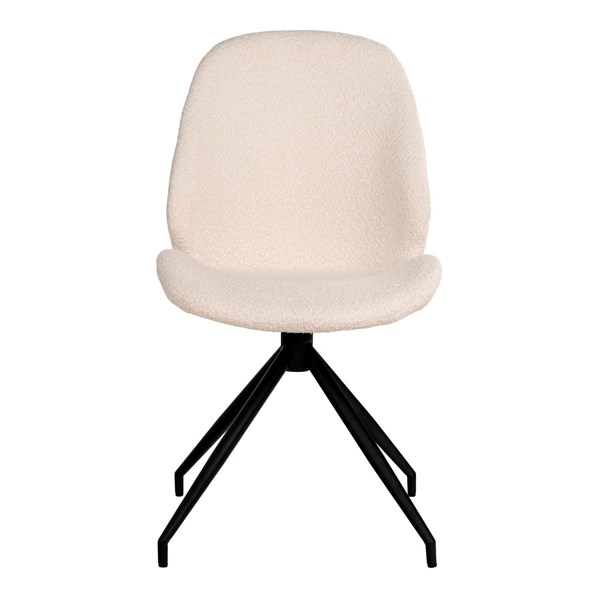 Set of 2 - Designer Lisbon Bouclé Chair with Swivel Function