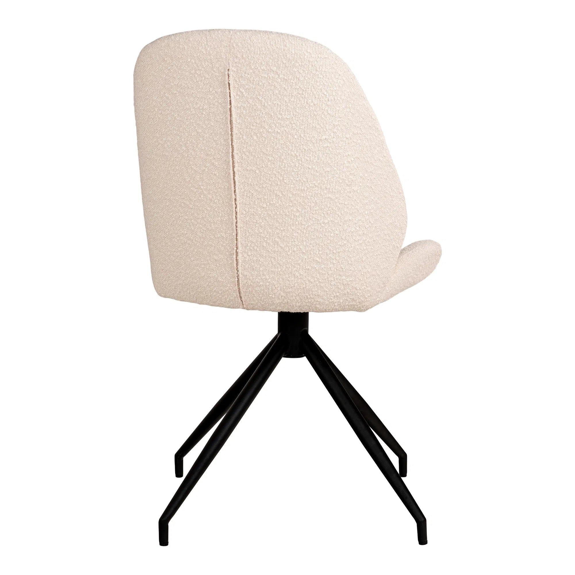 Set of 2 - Designer Lisbon Bouclé Chair with Swivel Function