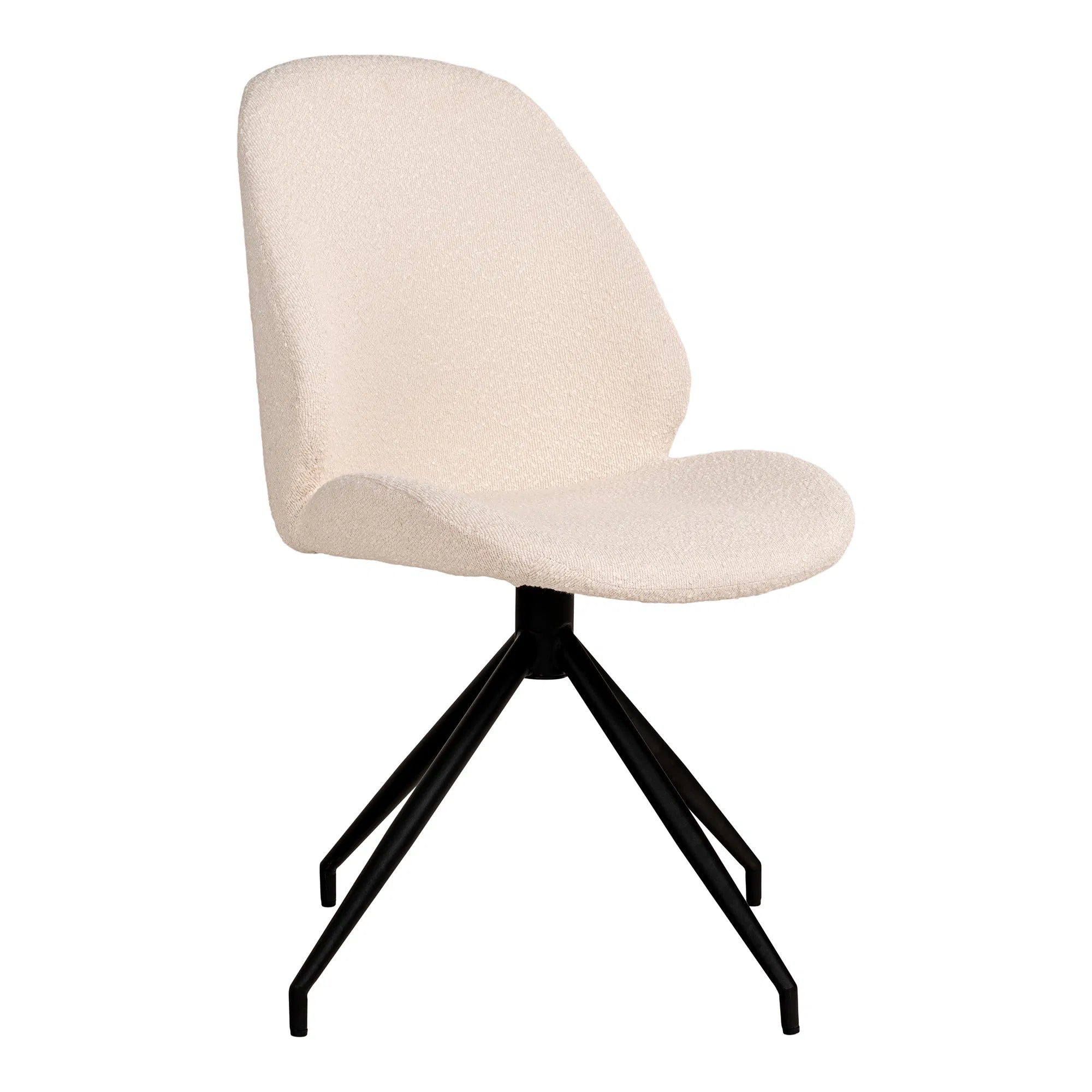 Set of 2 - Designer Lisbon Bouclé Chair with Swivel Function