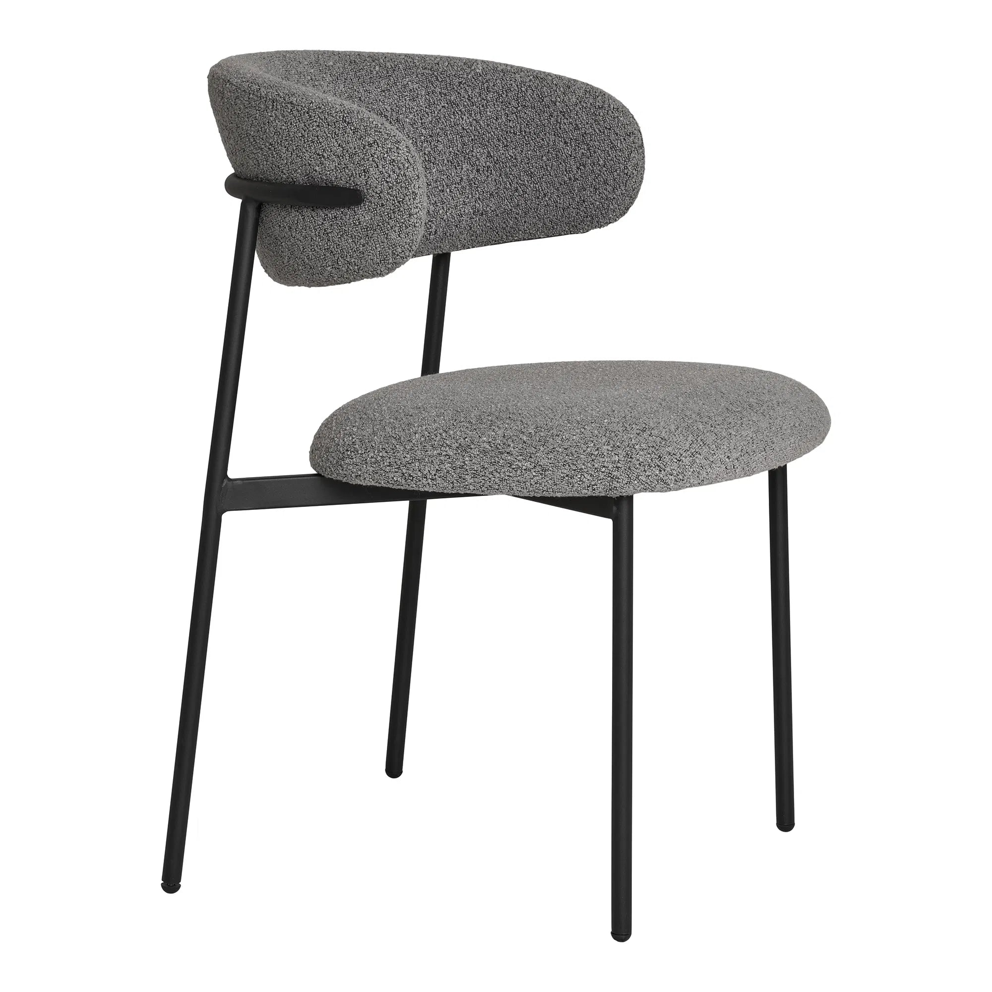 Set of 2 - Designer Chair Lorezo Bouclé Grey