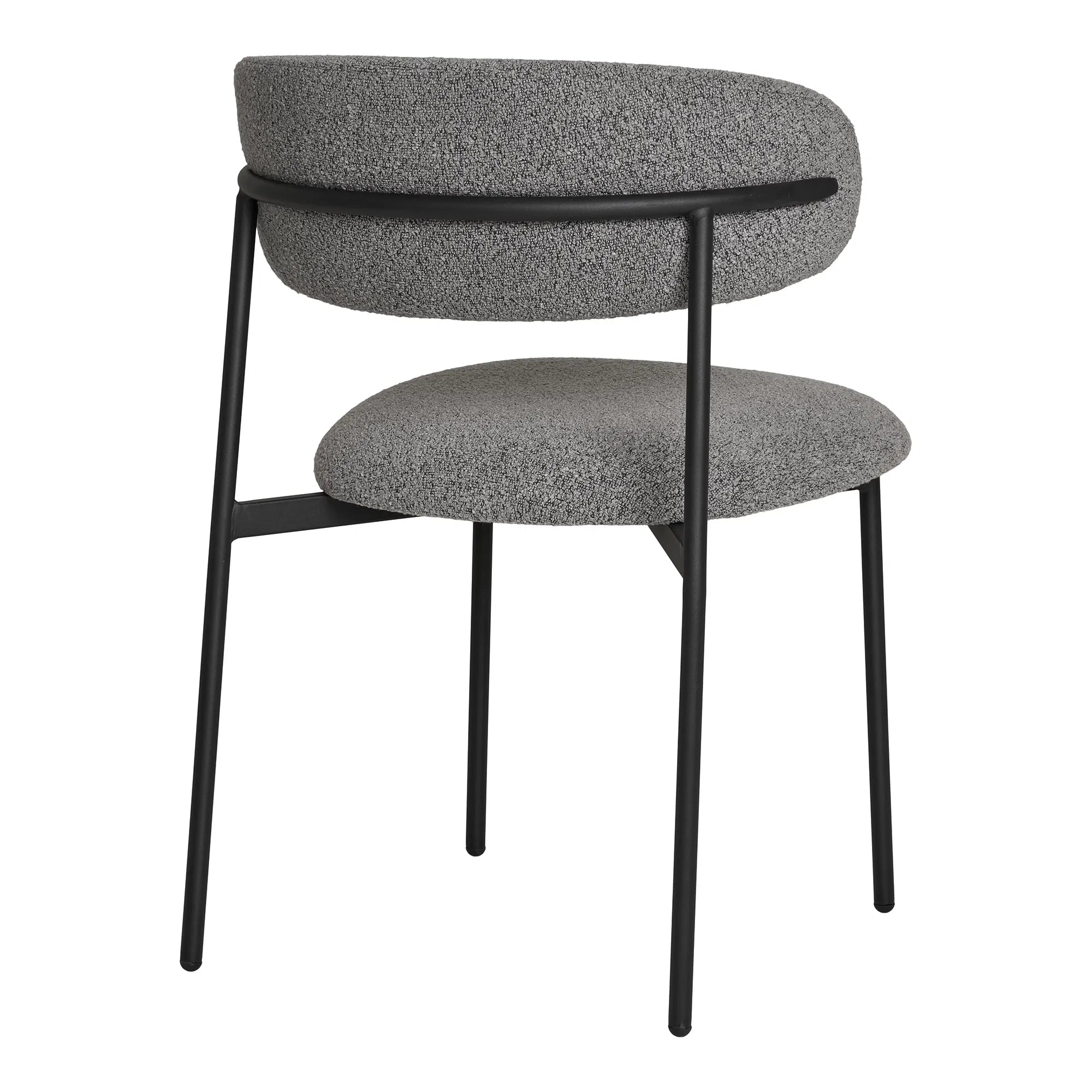 Set of 2 - Designer Chair Lorezo Bouclé Grey