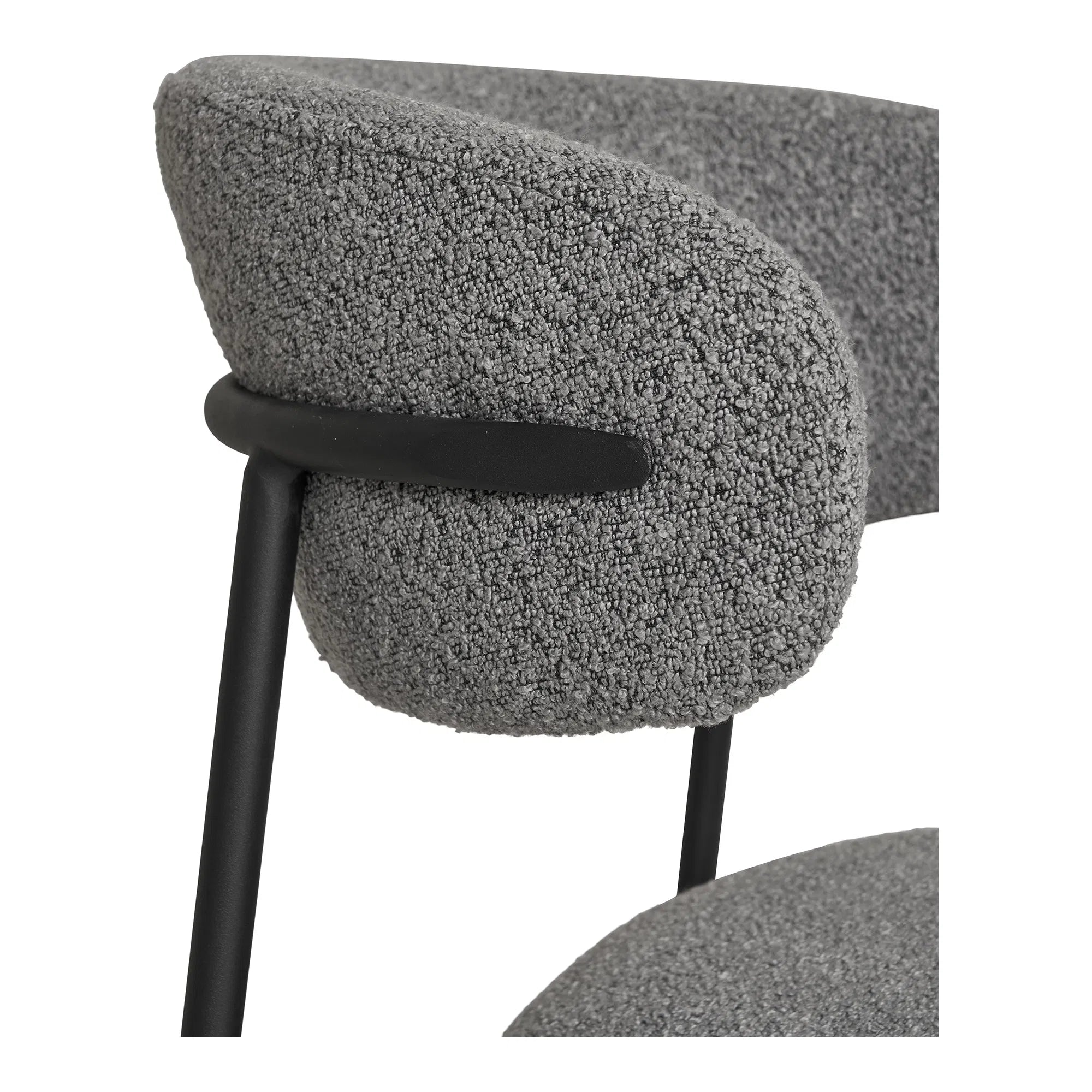 Set of 2 - Designer Chair Lorezo Bouclé Grey