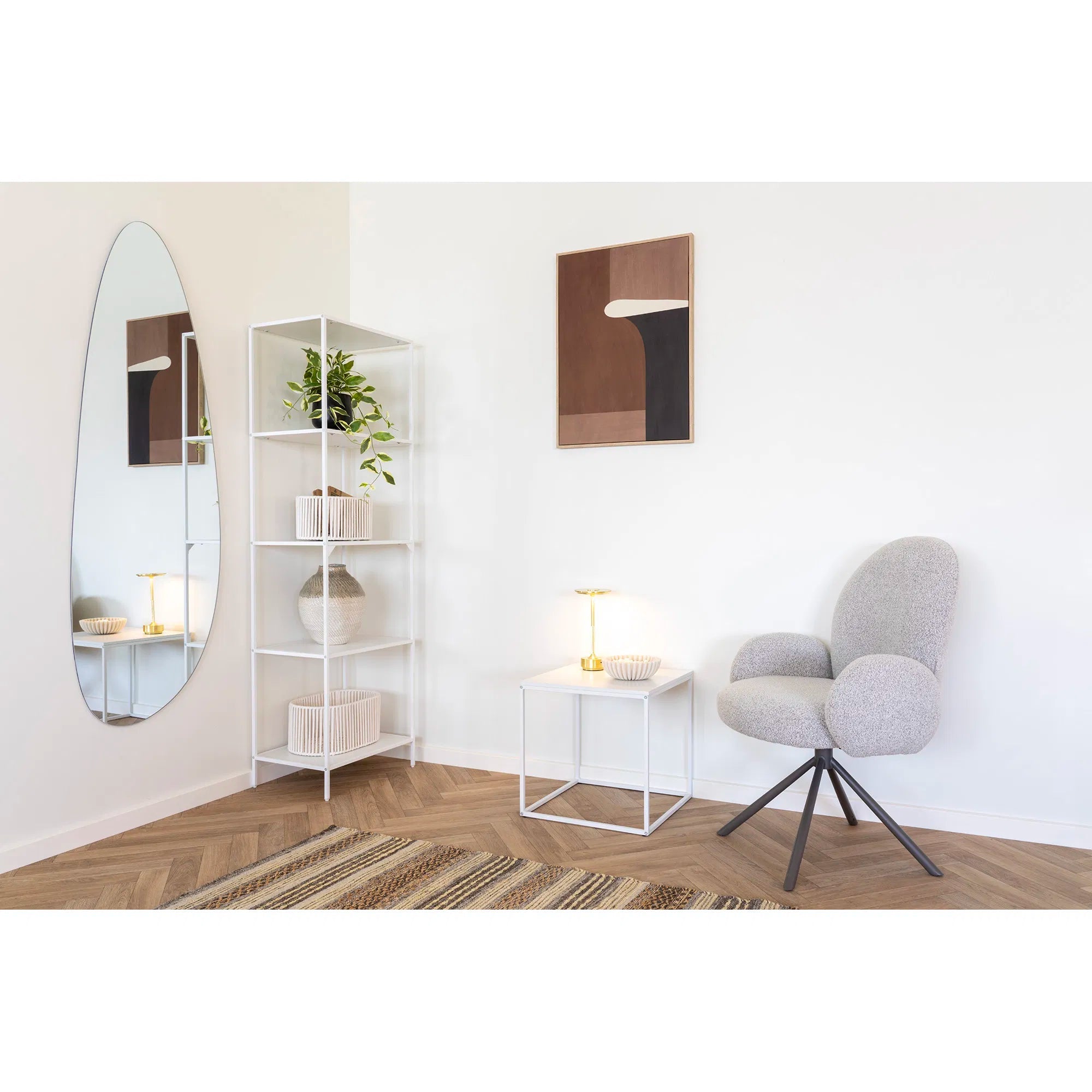 Designer Salerno Bouclé Chair with Swivel Function