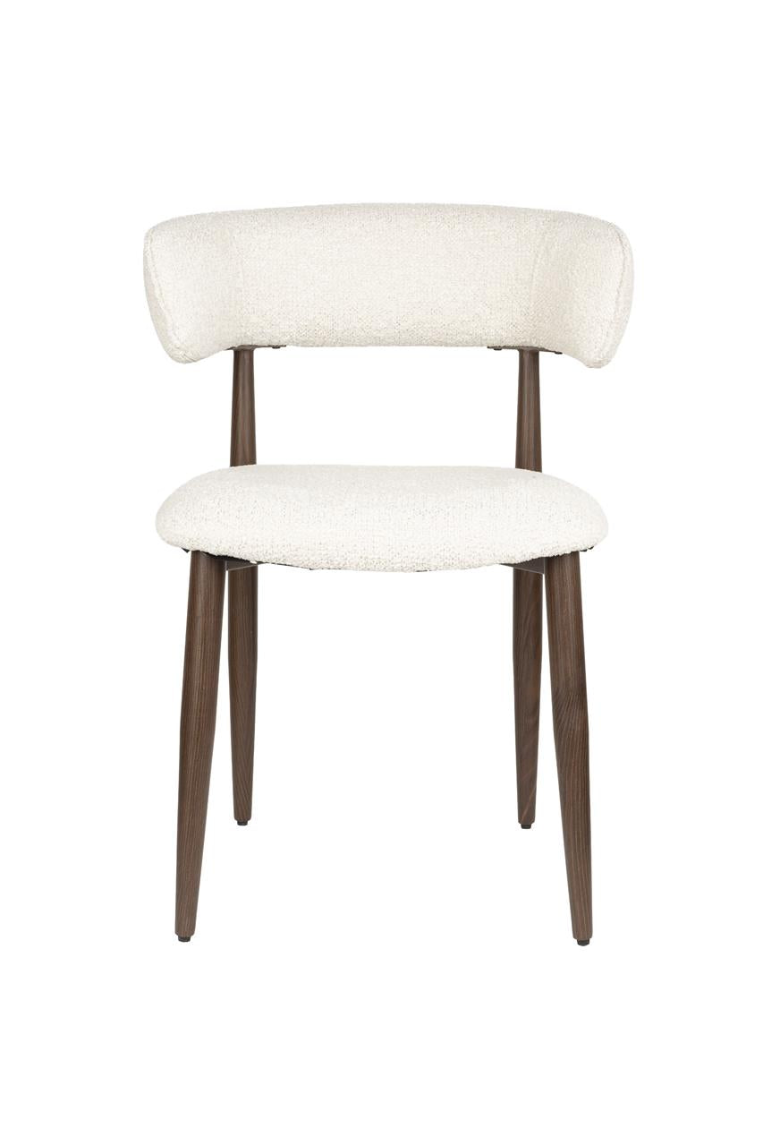 Dining chair Stanley set of 2 – made of bouclé in Beige