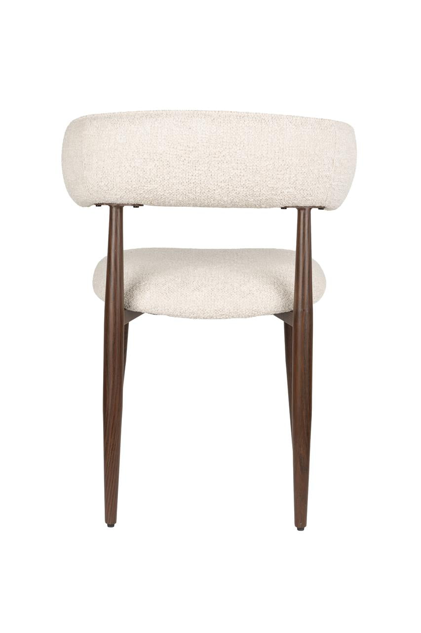 Dining chair Stanley set of 2 – made of bouclé in Beige