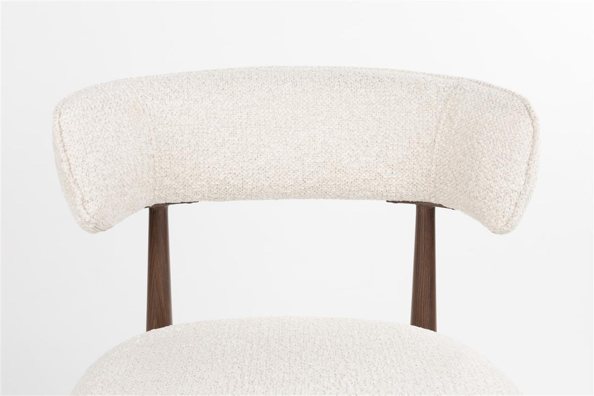 Dining chair Stanley set of 2 – made of bouclé in Beige