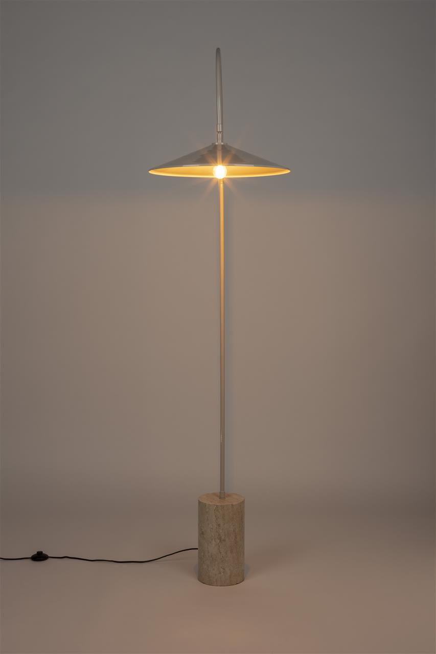 Floor lamp Enno – made of travertine in Gray