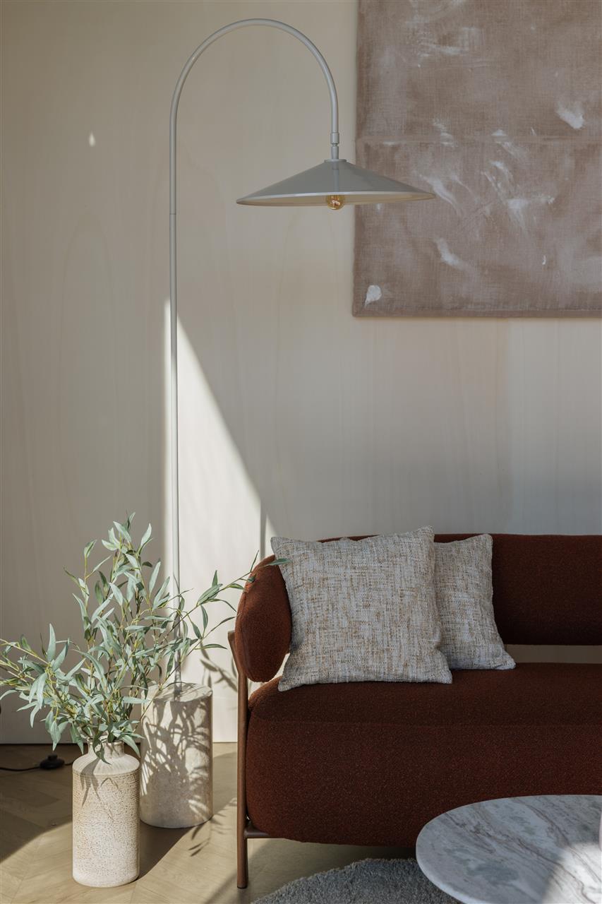 Floor lamp Enno – made of travertine in Gray