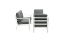 Garden Lounge Set Jenni – in White & Gray with Glass Top
