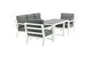 Garden Lounge Set Jenni – in White & Gray with Glass Top