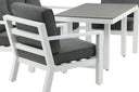 Garden Lounge Set Jenni – in White & Gray with Glass Top