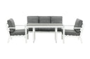 Garden Lounge Set Jenni – in White & Gray with Glass Top