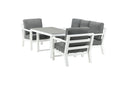 Garden Lounge Set Jenni – in White & Gray with Glass Top