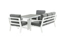 Garden Lounge Set Jenni – in White & Gray with Glass Top