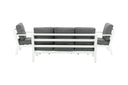 Garden Lounge Set Jenni – in White & Gray with Glass Top