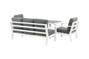 Garden Lounge Set Jenni – in White & Gray with Glass Top