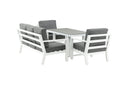 Garden Lounge Set Jenni – in White & Gray with Glass Top