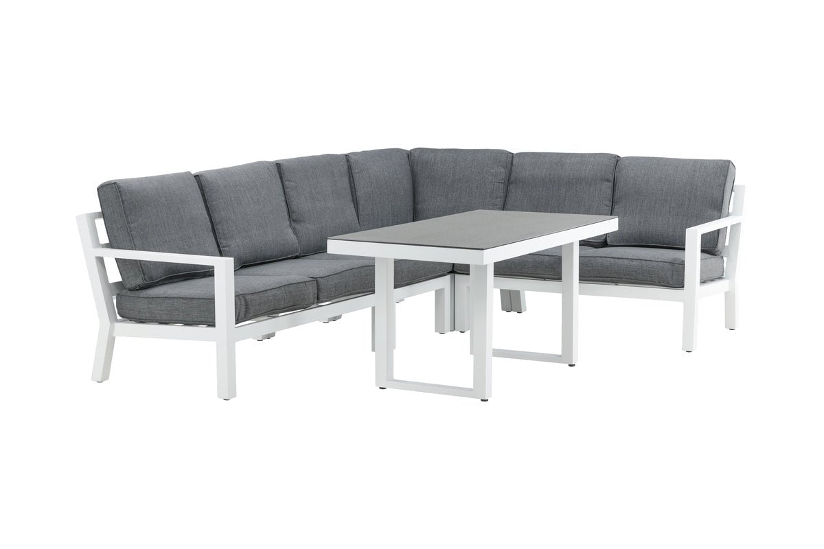 Garden Lounge Set Adam – with Table made of Aluminum & Glass