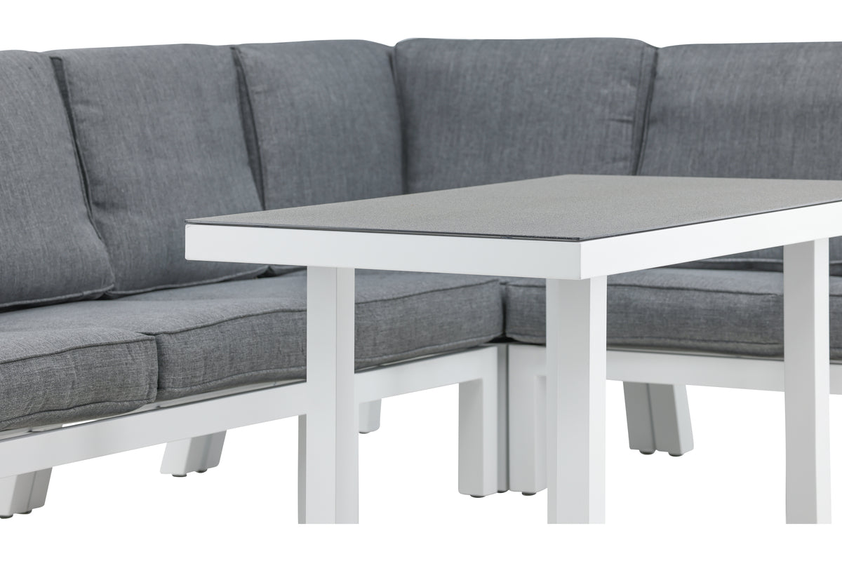 Garden Lounge Set Adam – with Table made of Aluminum & Glass