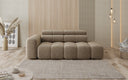 Designer 3-Seater Sofa with Chaise Longue Mia in Chenille