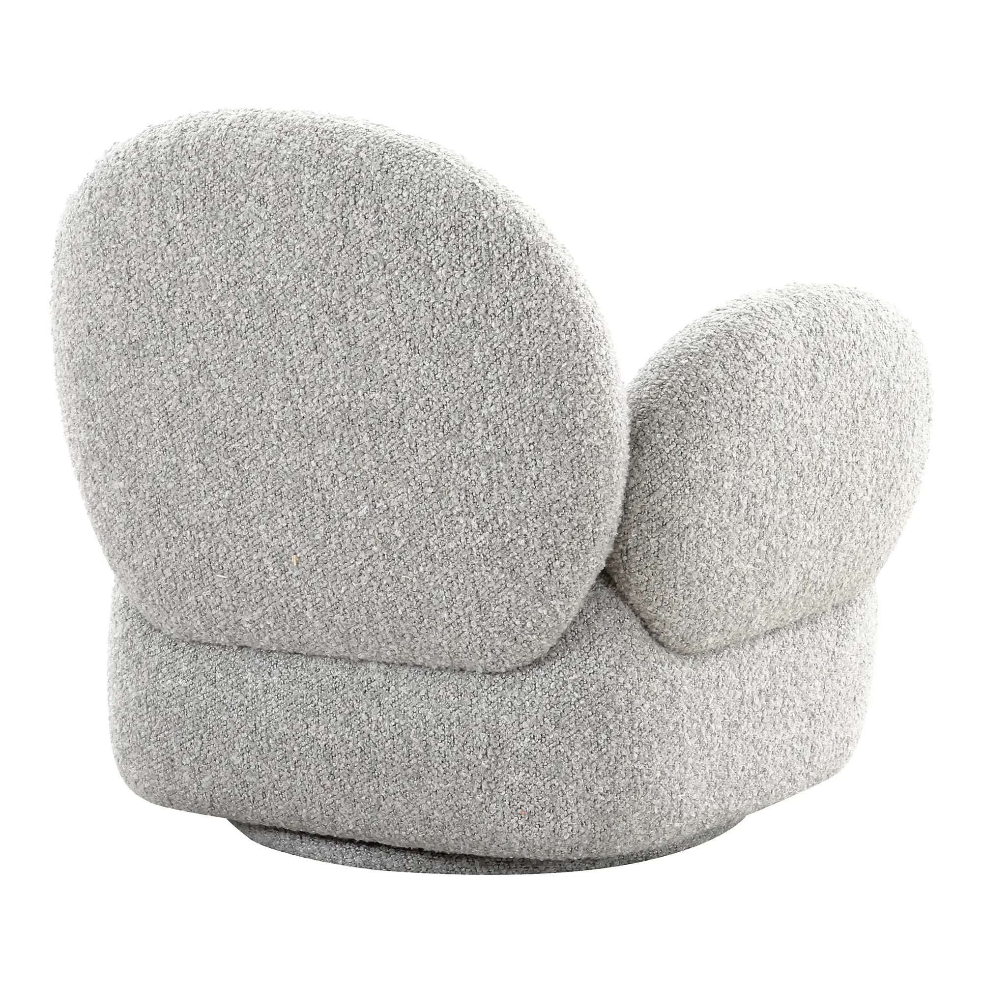 Designer sofa armchair Fermo with swivel function in gray bouclé