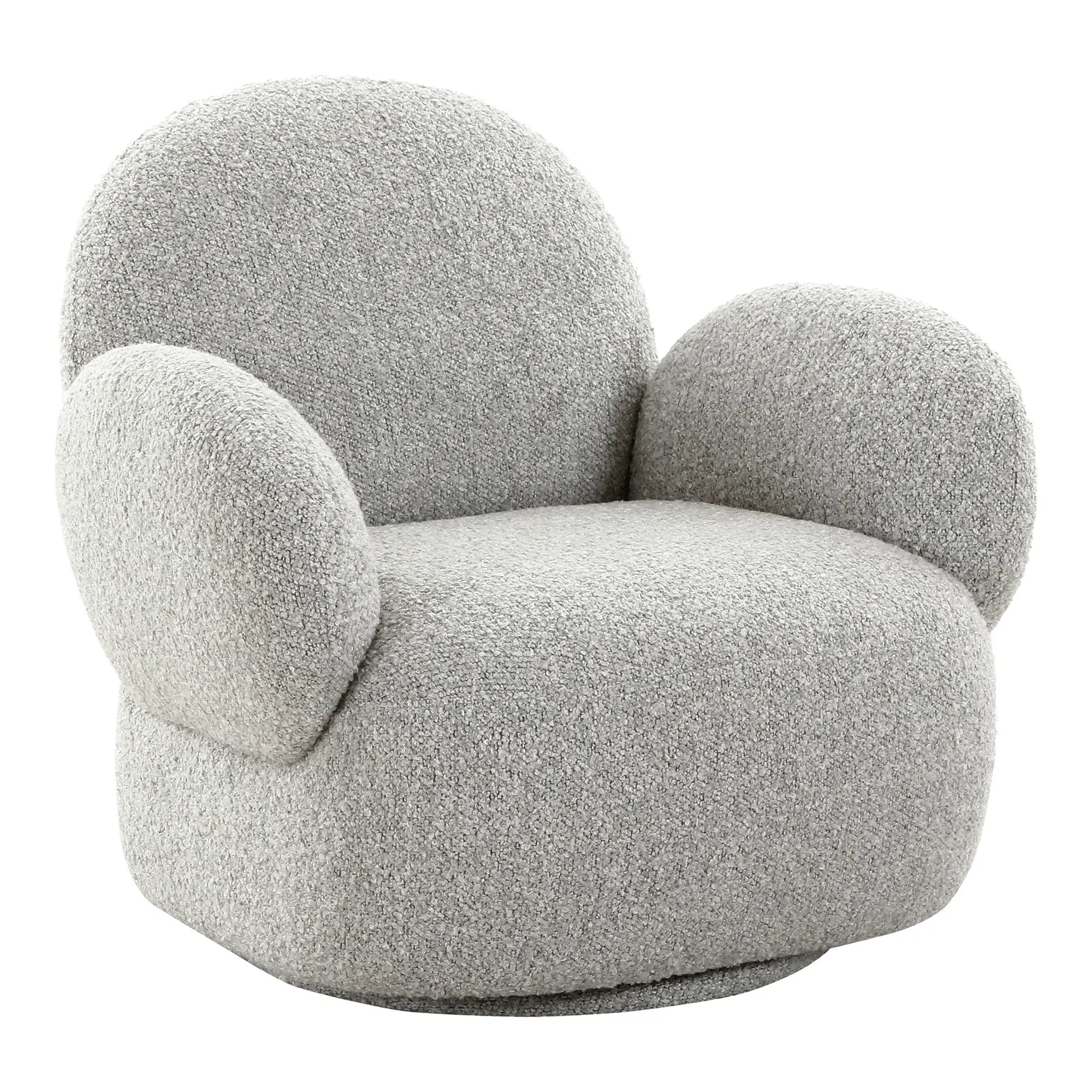 Designer sofa armchair Fermo with swivel function in gray bouclé