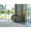 Designer sofa armchair Korfu with swivel function in sand bouclé