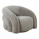 Designer sofa armchair Korfu with swivel function in sand bouclé