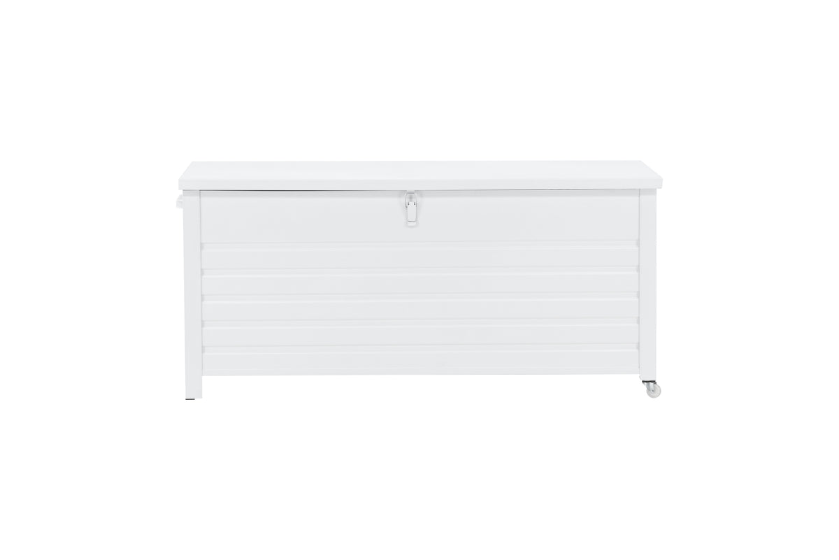 Garden Cushion Box Erika - Made of White Aluminum