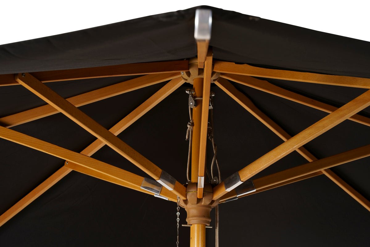 Sun Umbrella Azzura – Ø300 cm in Black with Beech Frame