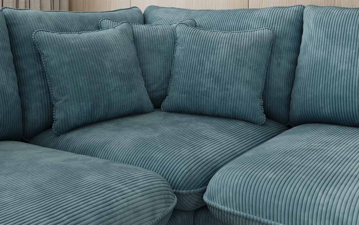 Designer Ecksofa Laguna mit Metallfüße in Cord