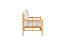 Armchair Bamboo - made of bamboo and rattan with light gray upholstery