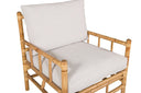 Armchair Bamboo - made of bamboo and rattan with light gray upholstery