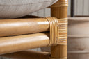 Armchair Bamboo - made of bamboo and rattan with light gray upholstery