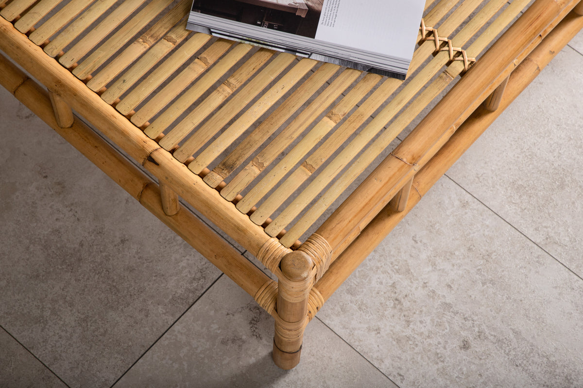 Garden Coffee Table Cyprus - Made of Rattan and Bamboo in Natural Look