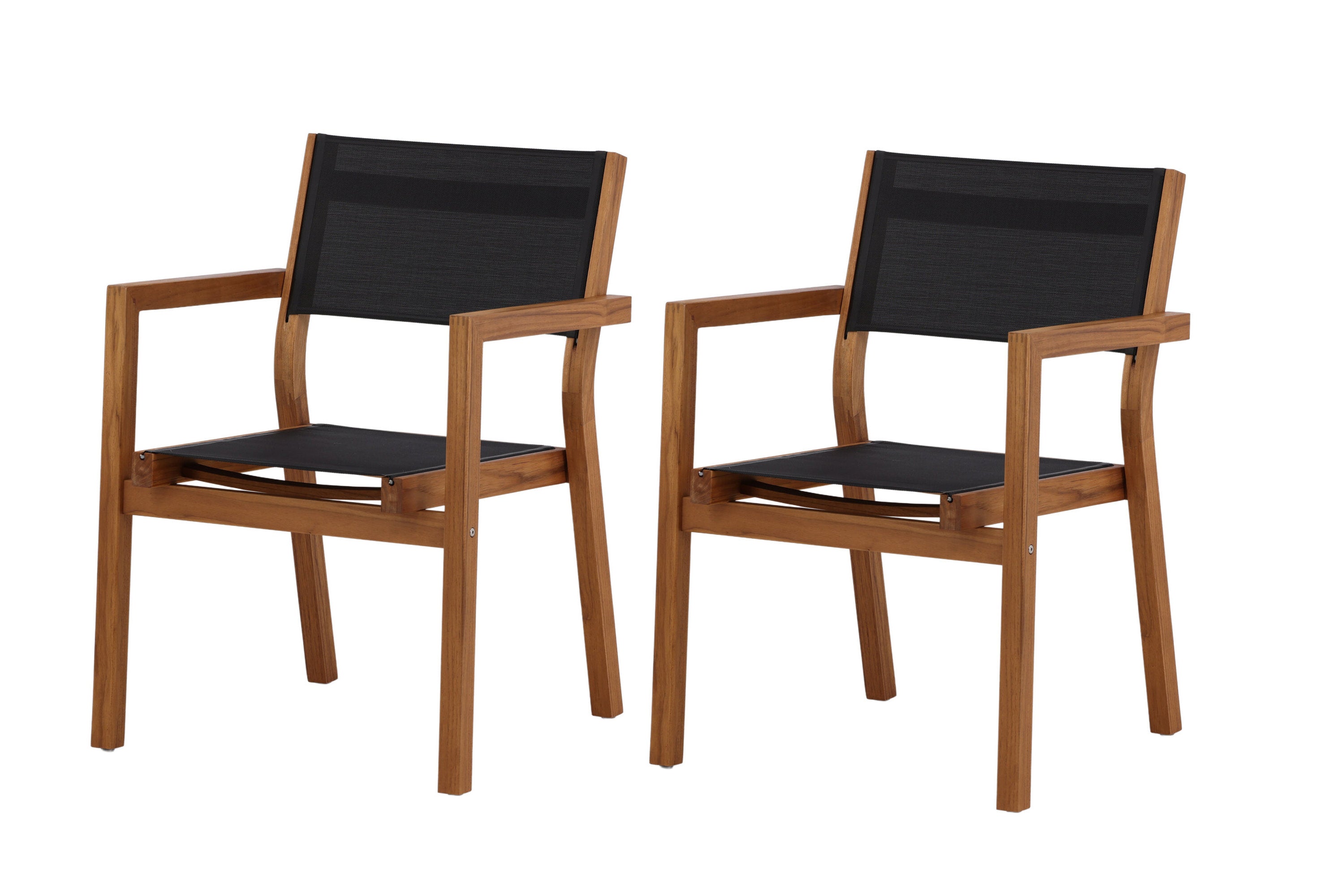 2-piece set - Garden chair Florence made of Textilene/Acacia