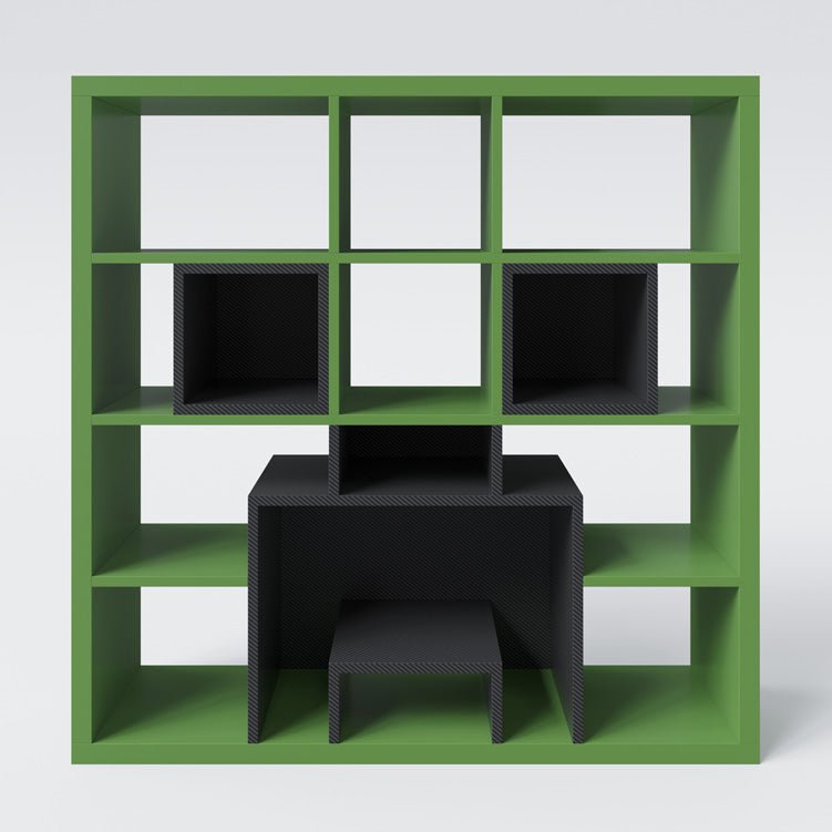 Minecraft Bücherregal „Creeper Cubes“ – mit 12 Fächern & Pixel-Design