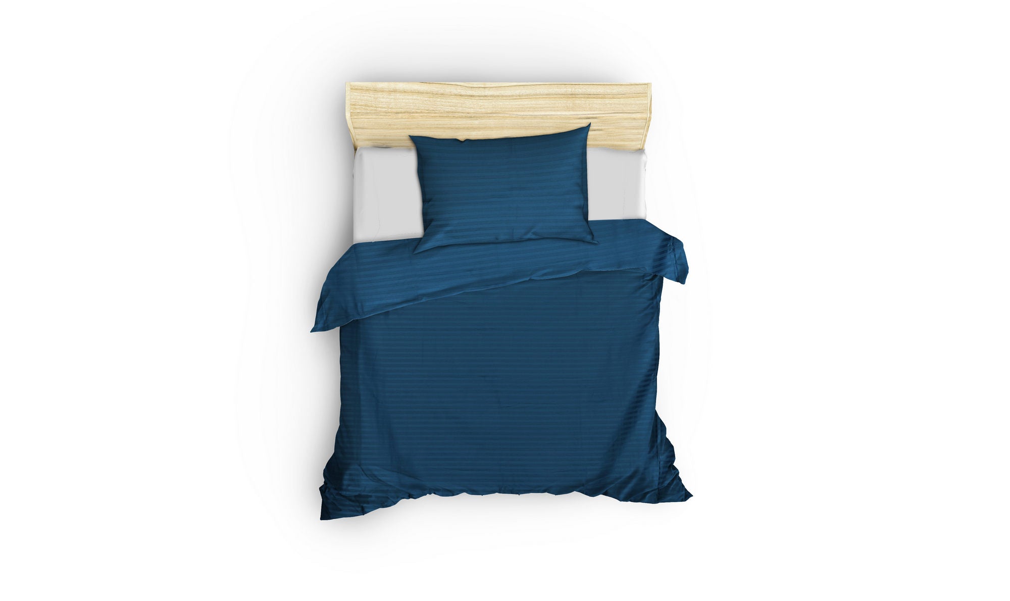 Premium Satin Bedding Set Stripe Blue