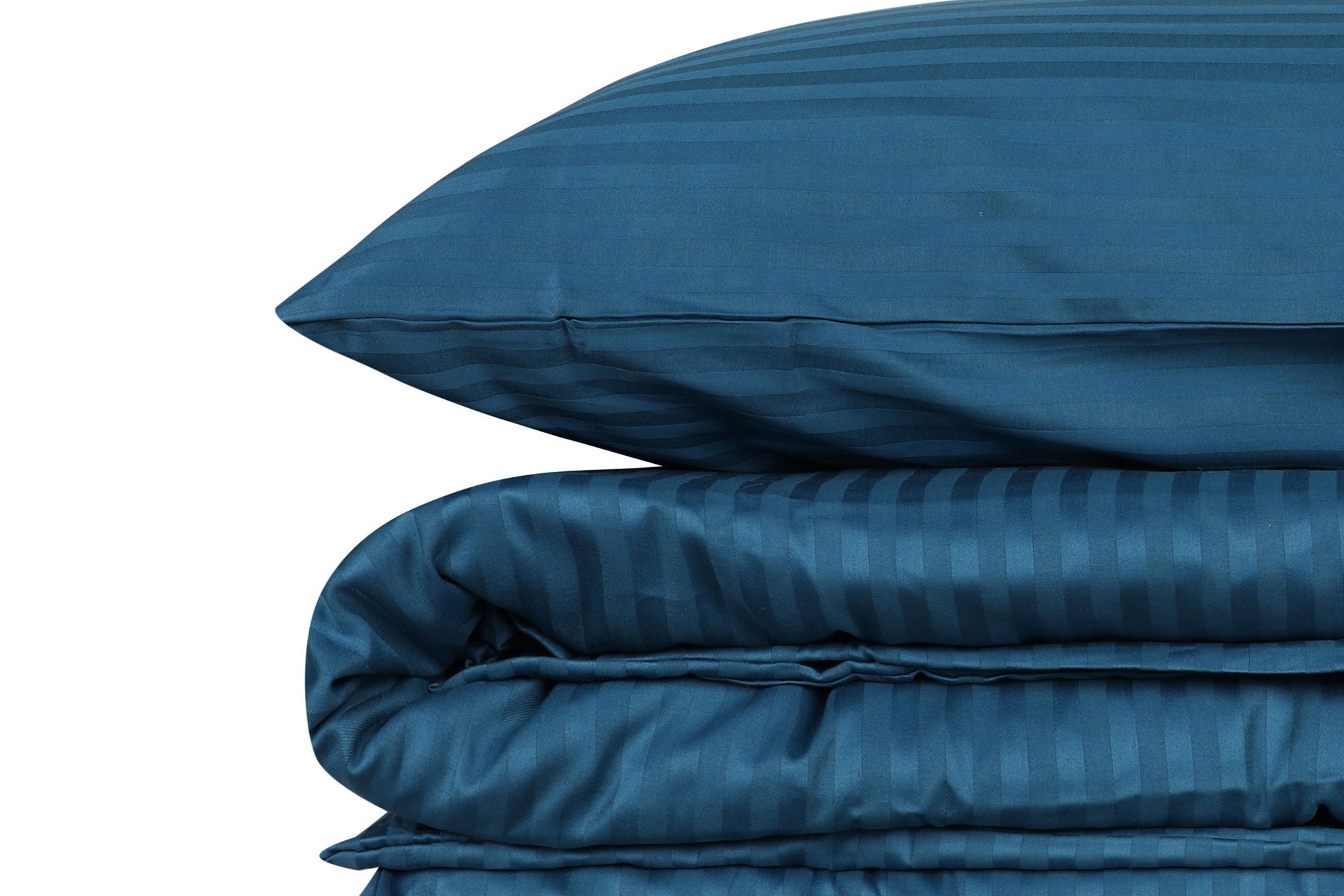 Premium Satin Bedding Set Stripe Blue