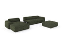 Designer corner sofa Calm with ottoman and side table in bouclé