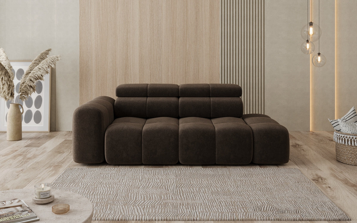 Designer Sofa 3-Sitzer mit Chaise Longue Mia in Chenille