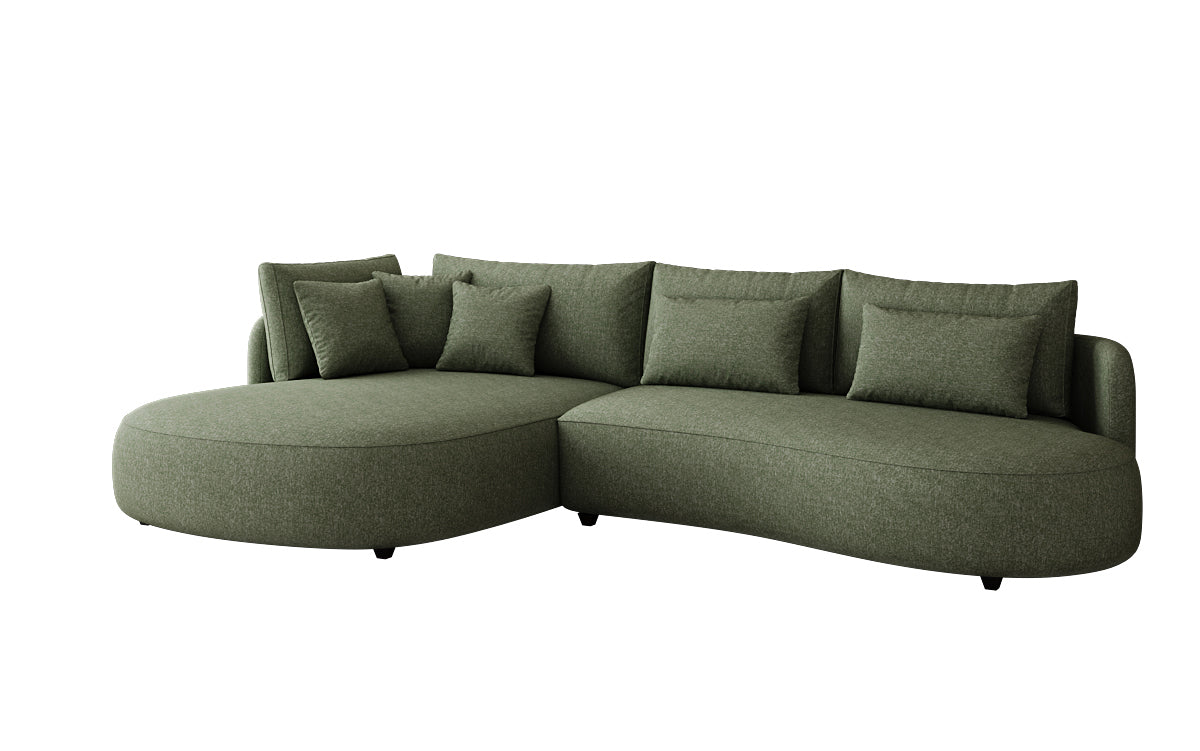 Designer corner sofa Ando Mini in textured fabric