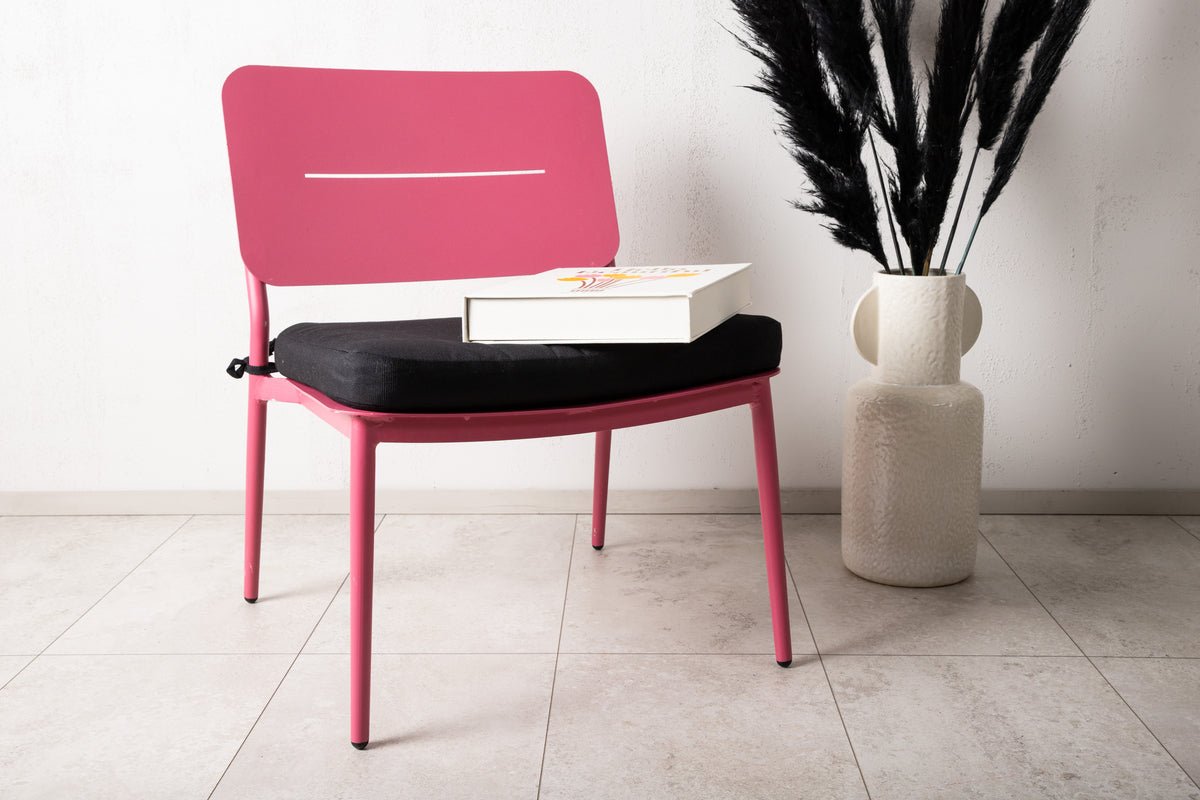 2-piece set - Lia garden chair made of pink steel