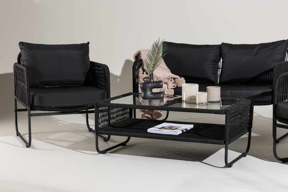 Garden Lounge Set Kim - with Backrest made of Polyester Rope