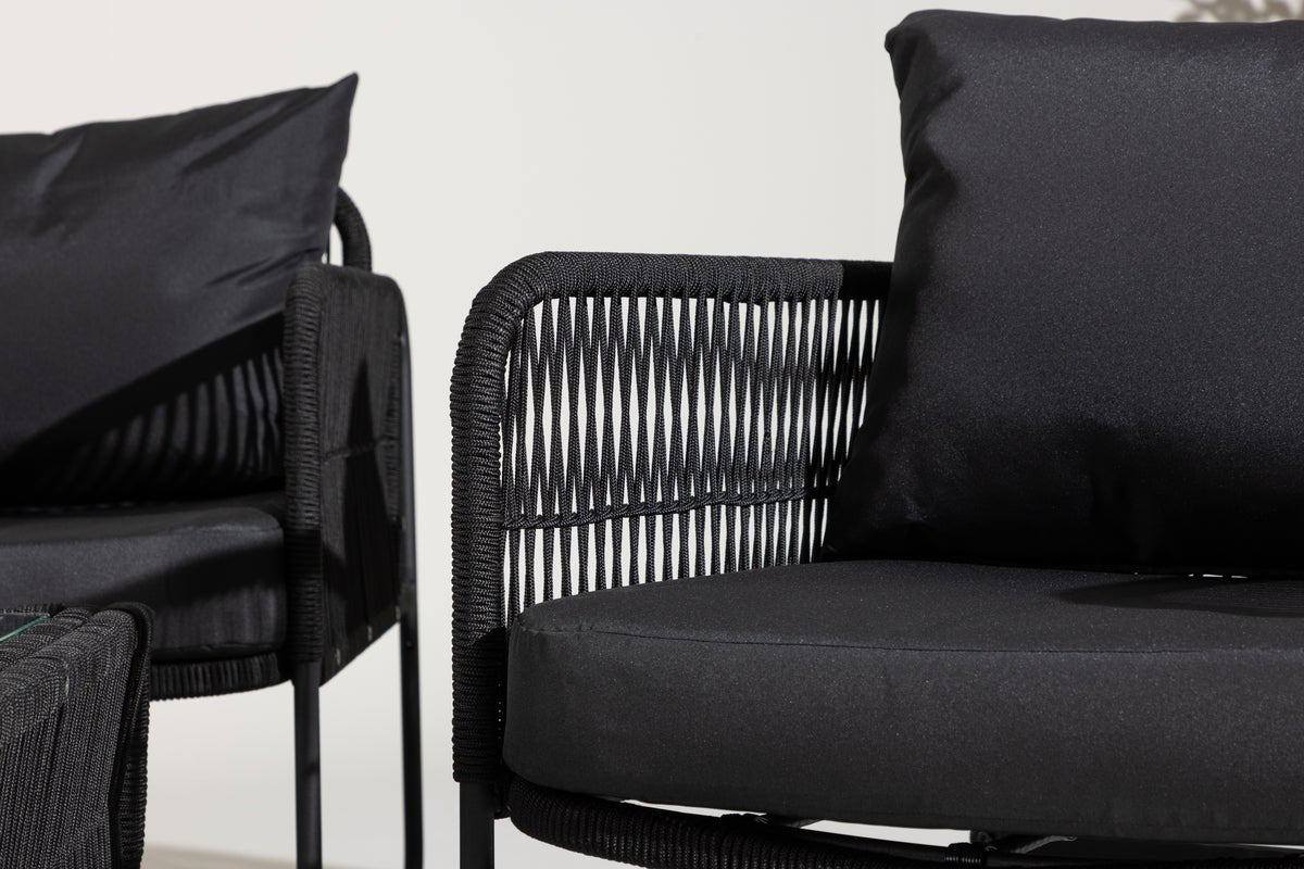 Garden Lounge Set Kim - with Backrest made of Polyester Rope