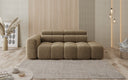 Designer 3-Seater Sofa with Chaise Longue Mia in Chenille