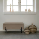 Sitzbank Lora Bouclé Beige mit Stauraum