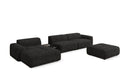 Designer corner sofa Calm with ottoman and side table in bouclé